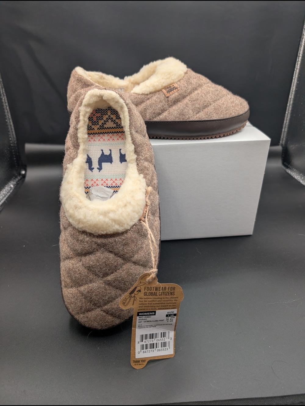 Freewaters Plush Quilted Women's Slip-On Slippers in Taupe - Picture 1 of 4